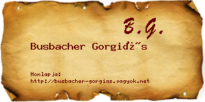 Busbacher Gorgiás névjegykártya